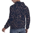 thumbnail image 6 of Kdxio Copper-Gold Gloss Outline Flower Print Mens Casual Hooded Collar Drawstring Hoodies Pullover Sweatshirts Casual Long Sleeve Shirts-Large, 6 of 7