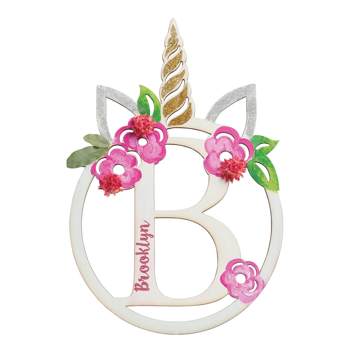 DIY Unicorn Initial Wood Plaque