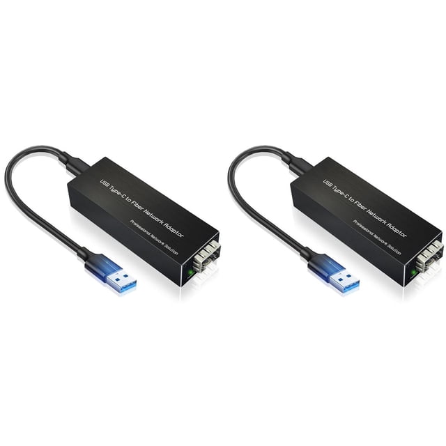 2X Adaptador Ethernet Gigabit USB-C A SFP Tarjeta de Red USB 3.0 Tipo C A SFP 100/1000Base-X