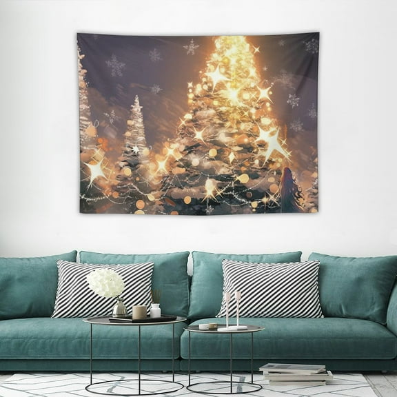Bright Light up For Christmas Tree Home Wall Blanket for Wall Art and Wall Decoration Hang up Throw Blanket, Lightweight, Soft and Cozy Blankets for Home Decoration, Room Tapestry, Best Graphic