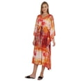 thumbnail image 3 of Bimba Damen Bedrucktes Rayon Cover-Up Kaftan Langes Kimono Maxikleid Side Split Beach Kaftankleid, 3 of 7