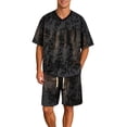 thumbnail image 2 of Xcmzpl Mens Tie Dry Outfits 2 Piece Sets Oversized Short Sleeve Shirts Baggy Wide Leg Shorts Vintage Summer Tracksuits with Pocket, 2 of 9