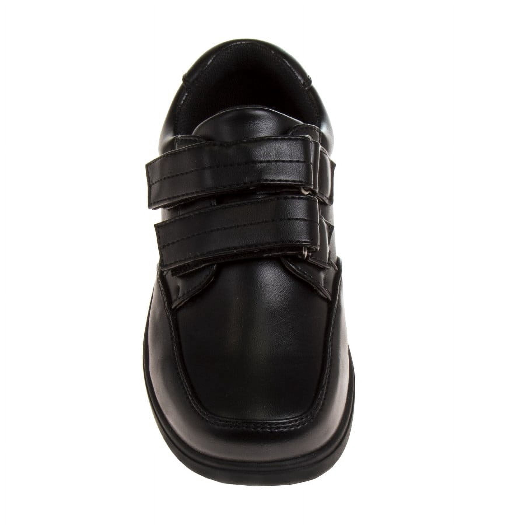 French Toast Toddler Boys Hook & Loop Faux Leather School Shoes - Black, Size: 7