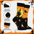 thumbnail image 2 of Funny Halloween Socks for Women & Teen Girls - "HAPPY HALLOWEEN" Fun Witch Castle & Bat Fun Cute Novelty Crazy Funky Dress Crew Socks - Halloween Gifts Stockings Costumes, 2 of 7