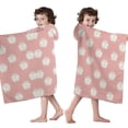 thumbnail image 4 of Pink Daisy Flower White Blooms Pattern Hooded Bath Towel，50"x30" for Ages 3 To 12 Kids, Quick Dry Lightweight Soft Microfiber Hood Beach Towel Cover Up for Kids, 4 of 7