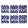 thumbnail image 2 of Pofeuu Skull flower white blue Print Leather Coasters Set of 6, Round Cups Mugs Mat Pad for Home Kitchen Heat Resistant Drink Coasters,Square, 2 of 7