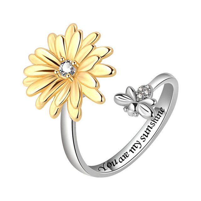 Anillo para mujer, anillo flor circonita cúbica, regalo de joyería de moda