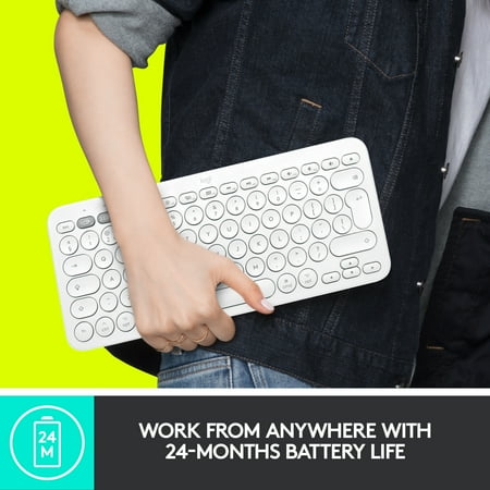 Logitech - K380 TKL Wireless Bluetooth Scissor Keyboard for Mac with Compact Slim Profile - Off-White