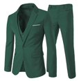 thumbnail image 1 of Allthemen Mens 3-Piece Business Party Wedding Solid Color Notched Lapel Slim One-button Suit (Blazer + Vest + Pants) zhangyuxiang LED, 1 of 2