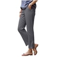 thumbnail image 4 of GEWSEY Womens Cotton Cropped Pants Loose Fit Wide Leg Capri Casual Plus Size Elastic Waist Trousers (Grey, S), 4 of 8