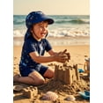 thumbnail image 4 of BemeyourBBs BemeyourBBs Toddlers Baby Boys 3 Piece Swimsuit Infant Boy Bathing Suit Swim Shirt Trunk Shorts Set and Sun Hat Short Sleeve Swimwear Sunsuit UPF 50+ Rash Guard, 4 of 9