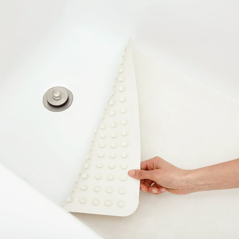 Clorox White Heavy-Duty Rubber Bath Mat, 18 in. x 36 in. 
