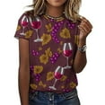 thumbnail image 3 of Wine Glass T Shirts Basic T-Shirt Short Sleeve Ladies Tee Shirt Summer Graphic Clothing, 3 of 5