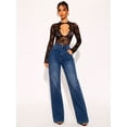 thumbnail image 4 of Jeans Dama Pantalon de mezclilla Shendy Vendy corte recto estilo wide leg jeans, 4 of 5