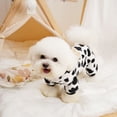 thumbnail image 3 of vnanda Cute Pet Jumpsuit with Ear Hat Pet Jumpsuit Fashionable Cow Leopard Pattern Dog Overall with Plush Ear Hat Winter Warm Pet Clothing Pet Jumpsuit, 3 of 8