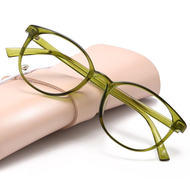 Gafas de bloqueo de luz azul con monturas redondas transparentes