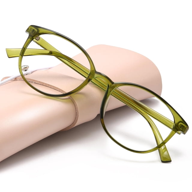 Gafas de bloqueo de luz azul con monturas redondas transparentes