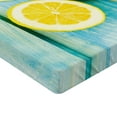 thumbnail image 2 of Ambesonne Lemon Fitted Sheet, Juicy Slices Wood, Full Size, Yellow Sky Blue, 2 of 3