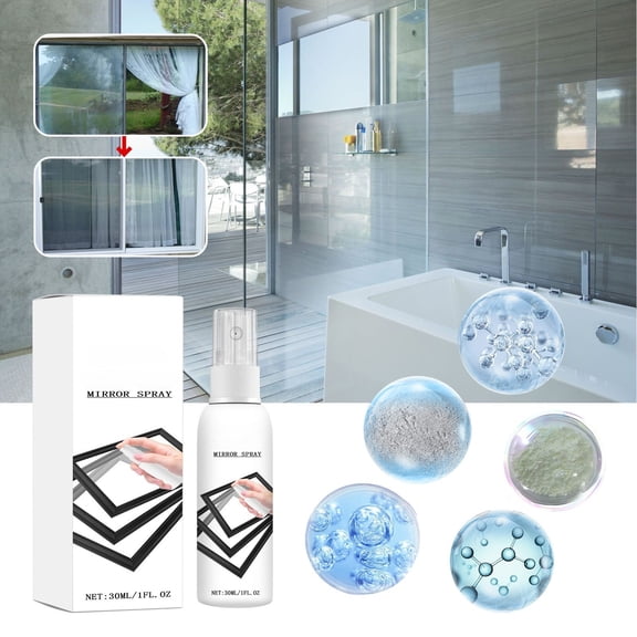 Glass Cleaner, Streak-Free Window Cleaner, Surface Cleaning Spray, Glass Cleaner Aerosol Spray For Windows, Mirrors, Shower Doors, Removes Fingerprints, Dust, Dirt, Unscented 11.81oz