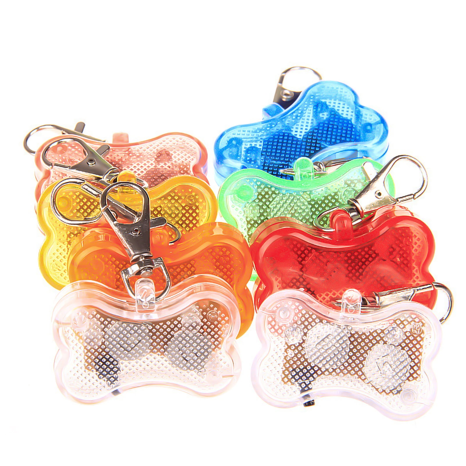 SPRING PARK Dog Collar LED Lights Glow in The Dark Dog Collar Waterproof Plastic Dog Bone Tag Light Pet Safety Night Walking Lights for Dogs Night Time Walking Camping