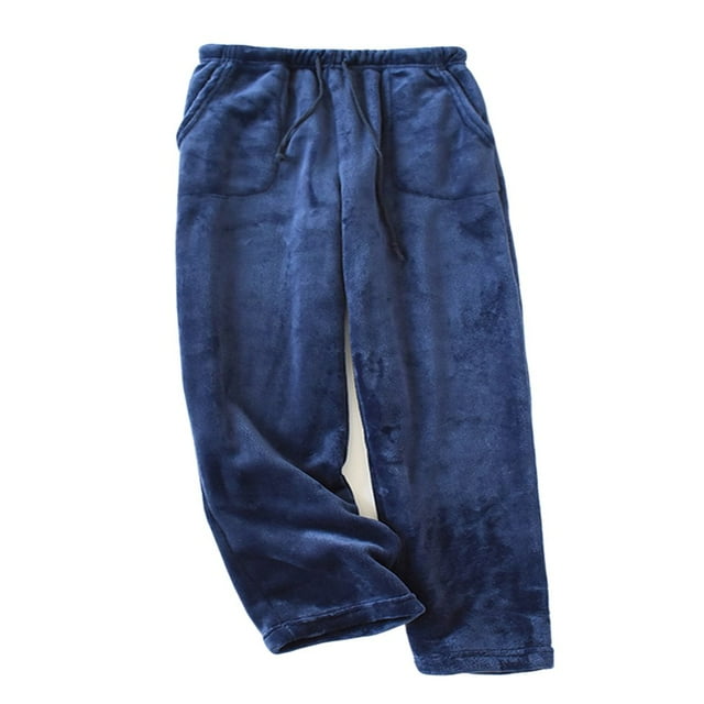 Women‘s Flannel Pajama Pants Fuzzy Winter Warm Wide Leg Solid Color Polka Dot with Side Pockets Drawstring Trousers