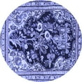 thumbnail image 1 of Ahgly Company Machine Washable Indoor Round Persian Blue Traditional Area Rugs, 6' Round, 1 of 4