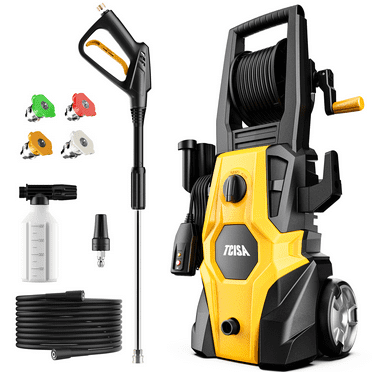 TCISA 3800 PSI Electric Pressure Washer,Max 3 GPM Power Washer with 35FT Power Cord 20FT Hose 5 Nozzles, Soap Cannon for Car Garden Yard Hom
