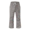 thumbnail image 4 of kaondbfi Women's Gradient Pants Waist Textured Bubble Crinkle Casual Pants with Pockets Lightweight Summer Trousers for Beach and Daily Wear, 4 of 5