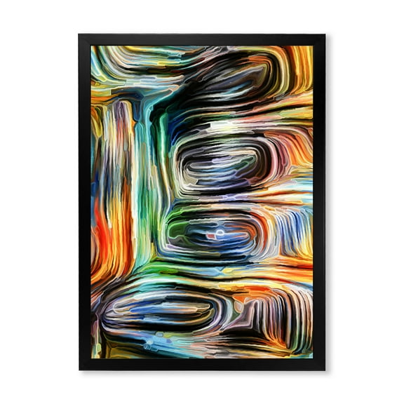 Designart 'Colour Spiral Fusion VII' Modern Framed Art Print