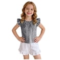 thumbnail image 3 of NIEWTR Toddler Baby Girl Summer Clothes Outfit Funny Letter T Shirt Top Short Set Infant Girl Clothes 6 12 18 months 2T 3T 2Pcs Summer Beach Outfits 12-18 Months,Black, 3 of 8