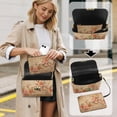 thumbnail image 4 of Pzuqiu Flower Printed Crossbody Leather Bags for Women Minimalist Lightness Leather Quilted Shoulder Bag with Chain Strap Fashion Compact Trendy Gifts for Women, 4 of 7