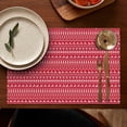 thumbnail image 4 of Red Christmas Pattern Summer Placemats Table Placemats Set Of 6-Linen Kitchen Washable Placemats Table Mats 11.8"x17.7" Non-Slip Heat Resistant, 4 of 5