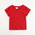 thumbnail image 2 of WMQPNNS Girls Puff Short Sleeve Shirts Casual Crewneck Tops Solid Color T Shirt Summer Tee Blouse for Age 18-24 Months, p2-, 2 of 6