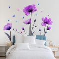 thumbnail image 4 of Pegatinas de pared de flores moradas, pegatinas de pared para dormitorio, mariposas, tulipanes, pegatinas de pared autoadhesivas extraíbles, murales para sala de estar, pasillo, 4 of 5