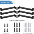 thumbnail image 3 of Soportes para estantes flotantes Soportes para estantes montados en la pared de alta resistencia, soportes cuadrados de hierro industrial negro, soportes para estantes de pared para estantes flot, 3 of 5