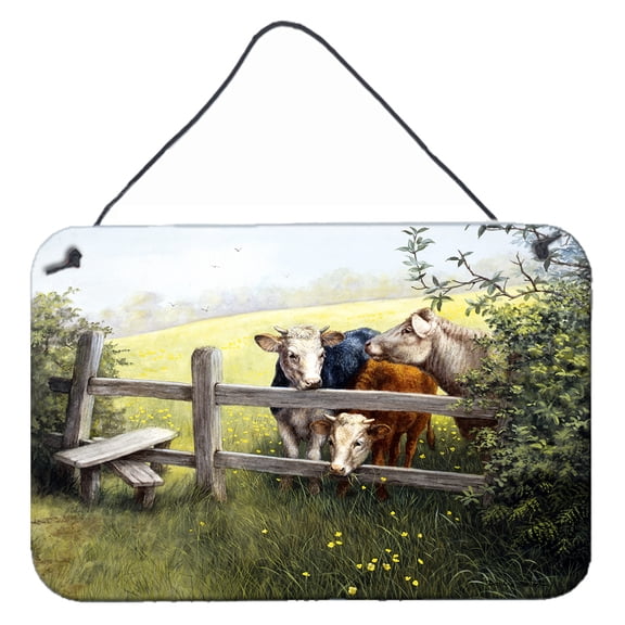 Carolines Treasures BDBA0103DS812 Cows in a Buttercup Meadow Wall or Door Hanging Prints  8x12 multicolor
