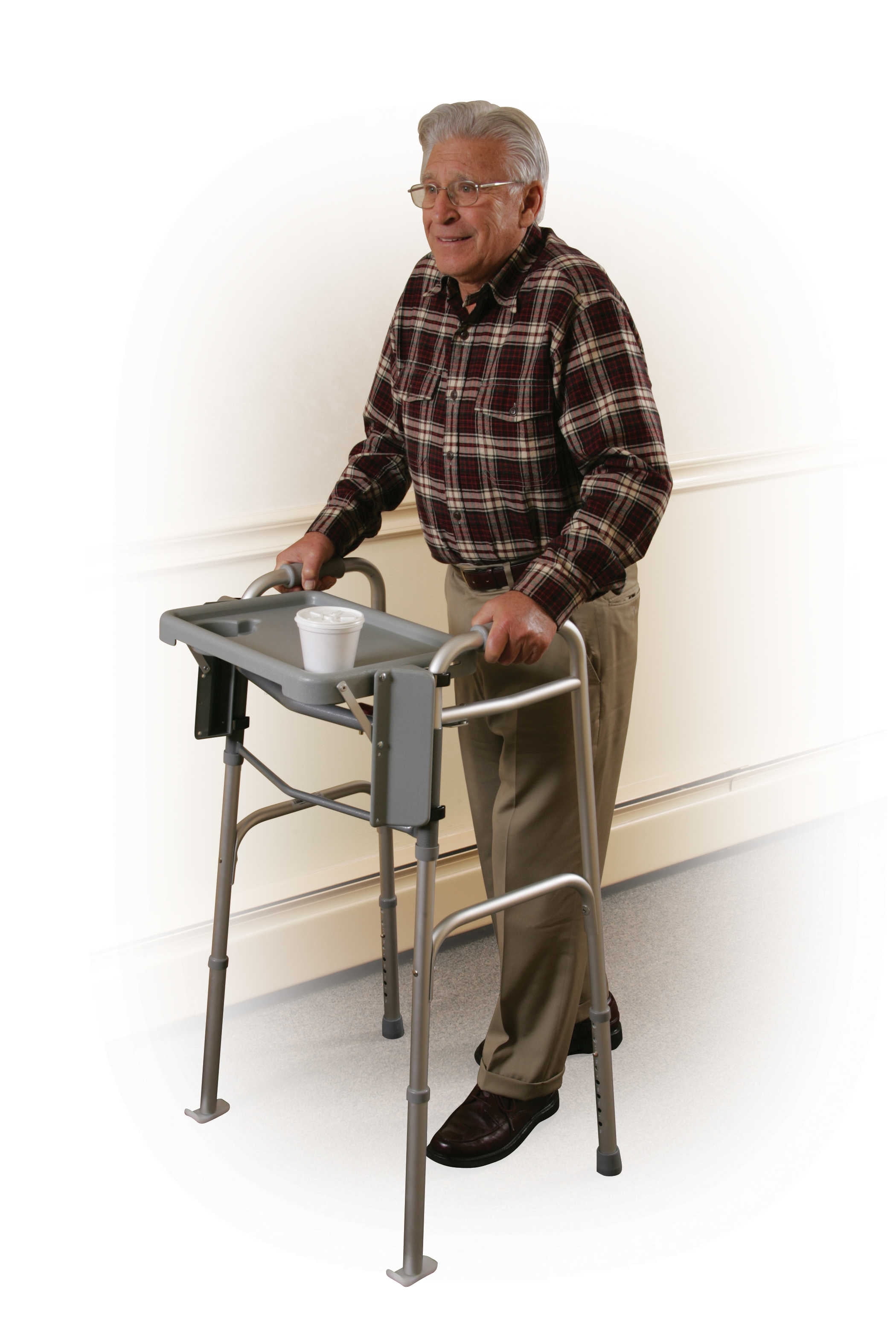 Drive Medical, Folding Walker Tray, 12x16, with Cup Holders