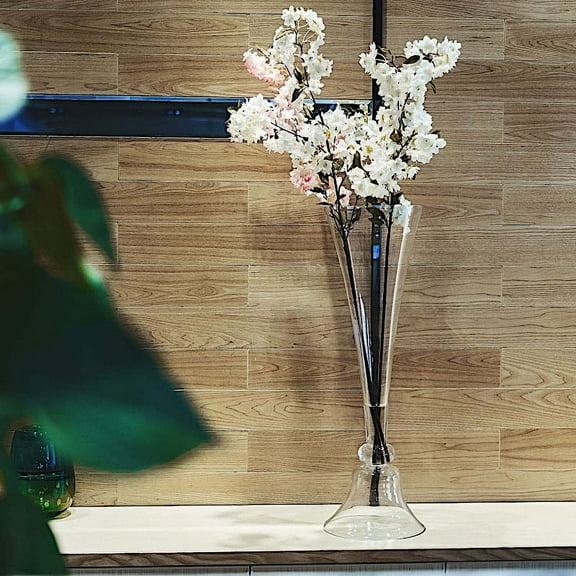 BalsaCircle 2 Clear 24" Reversible Glass Trumpet Vases Centerpieces Party Wedding Decorations