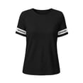 thumbnail image 4 of TGSLY Women's Eyelet Lace Trim Linen Tops Lightweight Crew Neck Solid Color Cotton Blouses Relaxed Dressy Casual Short Sleeve T-Shirts S, 4 of 7