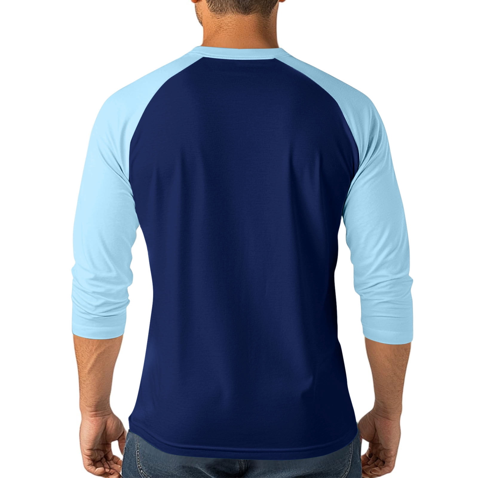 AnuYalue Mens Big and Tall Henley Shirts Lightweight 3/4 Sleeve Baseball T-Shirt Fashion Color Block Tee Fall Winter Athletic Tops