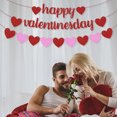 thumbnail image 5 of CxhicLuv Valentine's Day Hanging Garland, Red Heart Banner for Fireplace Mantle & Room Decor, Glittery Happy Valentine's Day Party Decoration, Indoor & Outdoor Holiday Garland, 5 of 6