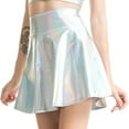 thumbnail image 1 of 2025 Jupe à Bretelles Brillante Décontractée pour Femmes, Métallisée, Évasée, Plissée, Ligne A, Shorts Femme Mini, 1 of 7