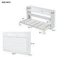 thumbnail image 6 of Euroco Wood Twin XL Murphy Bed with Desk and LED Light, Storage Wall Bed with USB Charging Station, 6 of 12