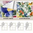 thumbnail image 3 of Green Yellow Floral Kitchen Window Curtains, Swag Curtains Valance for Bedroom Living Room Bathroom, Purple Blue Watercolor Retro Leaf Rod Pocket Window Curtain Block Drapes 2 Panels 36"x45", 3 of 9