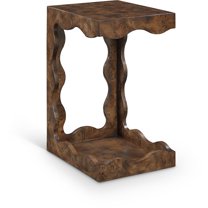 Meridian Furniture Vassa Brown Burl Veneer End Table
