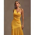 thumbnail image 4 of Vestido Tsukko con nudo amarillo y tirantes finos y abertura asimétrica, 4 of 5