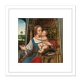 thumbnail image 1 of Quinten Massijs Virgin And Child Painting 8X8 Inch Square Wooden Framed Wall Art Print Picture with Mount, 1 of 4