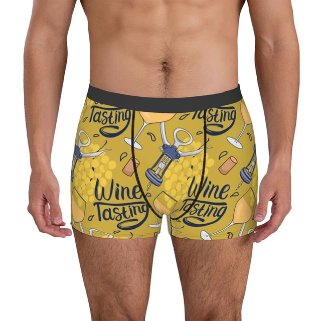 Balery White Wine Seamless Calzoncillos bóxer para hombre, ropa interior de algodón suave y transpirable con cinturilla de nailon-Medium