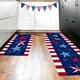 thumbnail image 4 of Juego de dos alfombras de cocina con temática del Día de la Independencia, con felpudos patrióticos antideslizantes con estampado de banderas rojas, blancas y azules para fregadero y cocina., 4 of 6
