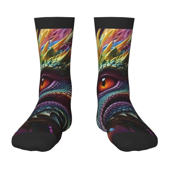 Naloa Colorful Dragon Head Profile Kids Socks Unisex Kids and Toddlers' Crew Socks, ,1 Pairs